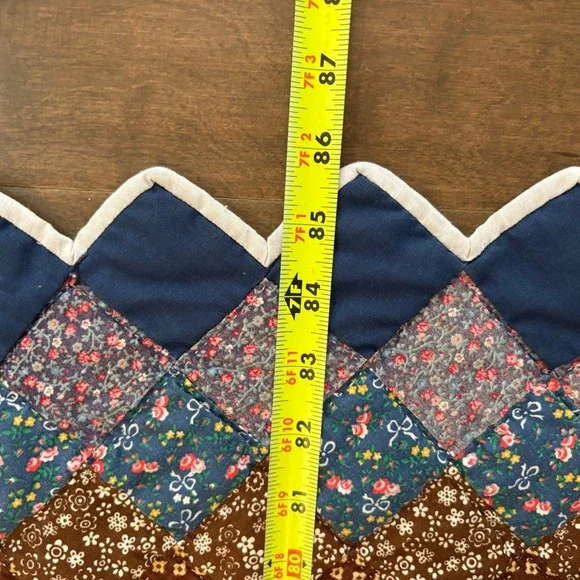 Vtg Patchwork Quilt Handmade Trip Around the World Full/Queen Cottage 100x85 - Picture 5 of 16